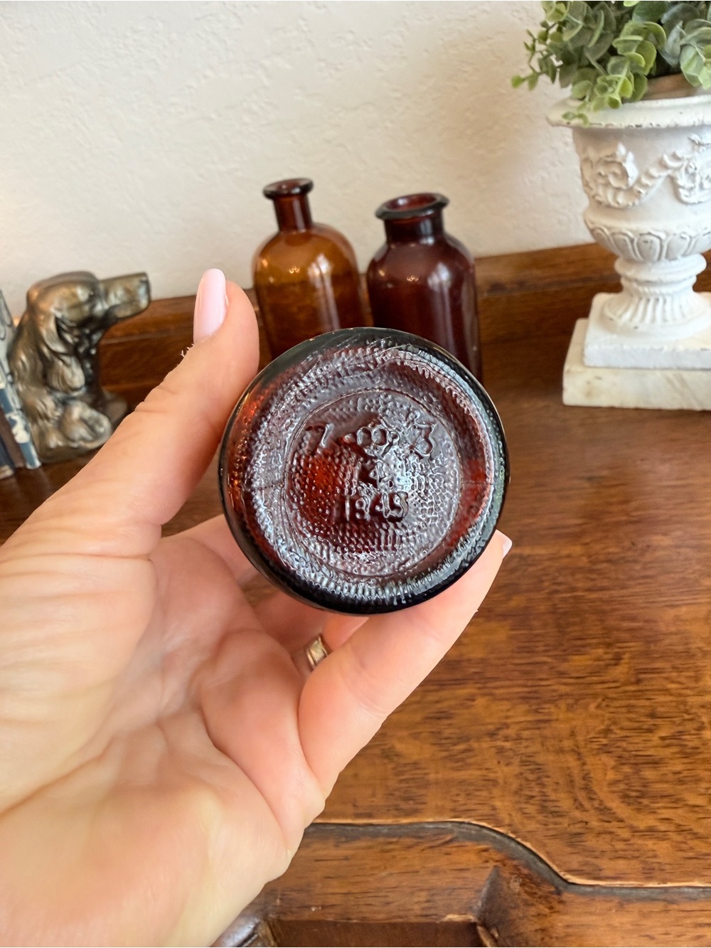 Antique Amber Glass Apothecary Bottle Trio - Picture 13 of 17